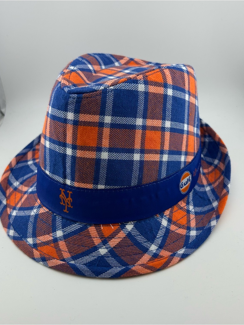 New York Mets 2016 Plaid Fedora Hat BDA Orange Blue Gulf Citi Field SGA MLB